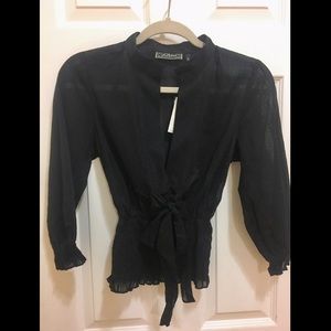 Guess Smocked Top - Black